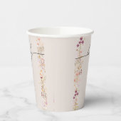 Beige boho wildflower baby shower servies papieren bekers (Links)