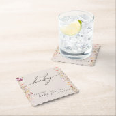 Beige Boho Wildflower Baby shower Tafel Decor Kartonnen Onderzetters (Insitu)