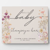 Beige boho wildflower baby shower tafelblad teken fotoplaat (Voorkant)