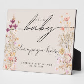 Beige boho wildflower baby shower tafelblad teken fotoplaat (Zijkant)