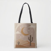 Beige Boho Woestijn Tote Bag (Voorkant)
