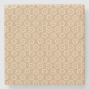 Beige Bold Y2K Wildflower Levendige Spring Decor Stenen Onderzetter