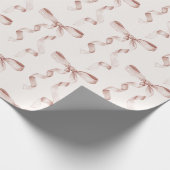 Beige Boog Baby of Bruidsfeest, Verjaardagsfeestje Cadeaupapier (Hoek)