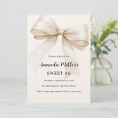 Beige boog elegant Sweet 16 luxe Kaart (Staand voorkant)