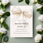 Beige boog elegant Sweet 16 luxe Kaart<br><div class="desc">Een zacht beige,  crèmekleurige achtergrond,  versierd met een grote boog. Personaliseer en voeg een naam en partijgegevens toe.</div>