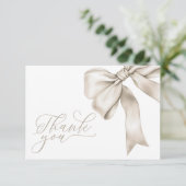 Beige boog neutraal Baby shower dank u kaart (Staand voorkant)