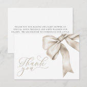 Beige boog neutraal Baby shower dank u kaart (Voorkant / Achterkant)