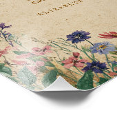 Beige Border Rustic Boho Wildflower Gastboek Teken Foto Afdruk (Hoek)