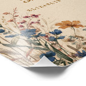 Beige Border Rustic Boho Wildflower Gastboek Teken Foto Afdruk (Hoek)