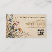 Beige Border Rustic Boho Wildflower Kleding Visitekaartje (Achterkant)