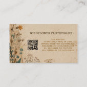 Beige Border Rustic Boho Wildflower Kleding Visitekaartje (Achterkant)