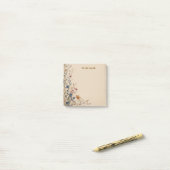 Beige Border Rustic Boho Wildflower Post-it® Notes (Op bureau)