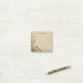 Beige Border Rustic Boho Wildflower Post-it® Notes (Op bureau)