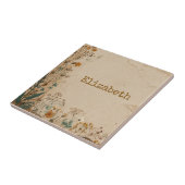 Beige Border Rustic Boho Wildflower Tegeltje (Zijkant)