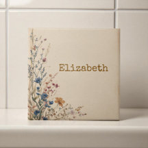 Beige Border Rustic Boho Wildflower