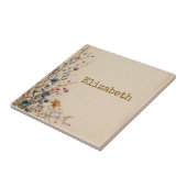 Beige Border Rustic Boho Wildflower Tegeltje (Zijkant)