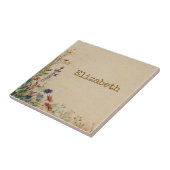 Beige Border Rustic Boho Wildflower Tegeltje (Zijkant)