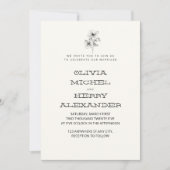 BEIGE BOTANIC CLASSY INVITATION KAART (Voorkant)