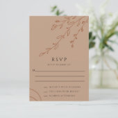 Beige Botanical Wedding RSVP Kaart (Staand voorkant)