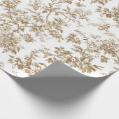 Beige botanische bloemclusters inpakpapier (Hoek)