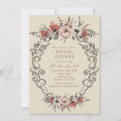  Beige Botanische Bloemen Vrijgezellenfeest Kaart (Voorkant)