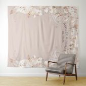 Beige botanische florale tuinbouwachtergrond wandkleed (In Situ (horizontaal))