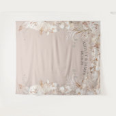 Beige botanische florale tuinbouwachtergrond wandkleed (Voorkant (horizontaal))