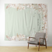 Beige botanische florale tuinbouwachtergrond wandkleed (In Situ (horizontaal))