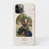 Beige Botanische Gepersonaliseerde Hond Foto Easy Case-Mate iPhone Case (Achterkant)