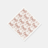 Beige Bow Baby of Vrijgezellenfeest, Verjaardagsfe Servet (Hoek)