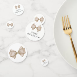Beige Bow Baby shower Confetti