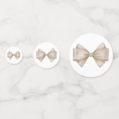 Beige Bow Baby shower Confetti (Achterkanten)