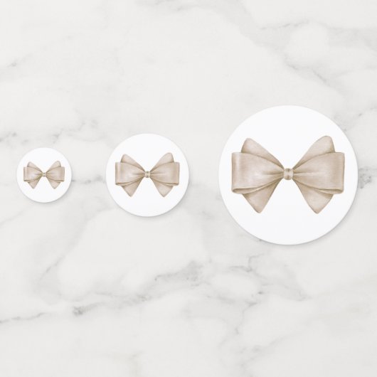 Beige Bow Baby shower Confetti (Achterkanten)