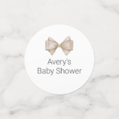 Beige Bow Baby shower Confetti (Kleine voorkant)