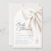 Beige Bow Baby shower Kaart (Voorkant)