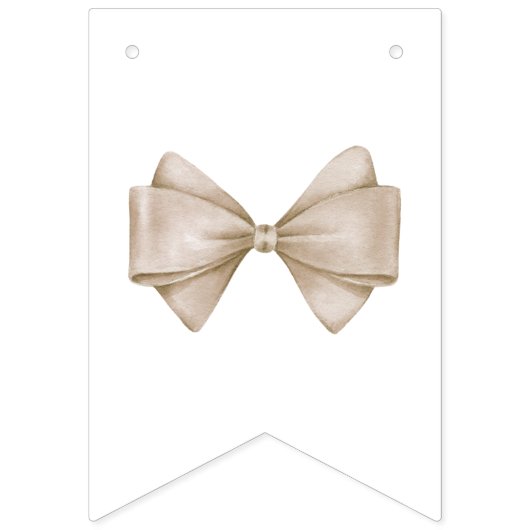 Beige Bow Baby shower Vlaggetjes (Tweede vlag)