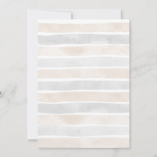 Beige Bow Bonjour Bebe Baby shower Kaart (Achterkant)