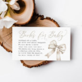 Beige Bow Coquette Boeken voor Baby Book Request Informatiekaartje