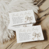 Beige Bow Coquette Boeken voor Baby Book Request Informatiekaartje