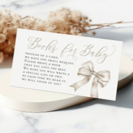 Beige Bow Coquette Boeken voor Baby Book Request Informatiekaartje