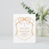 Beige Bow Crest doop Kaart (Staand voorkant)