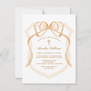 Beige Bow Crest doop Kaart