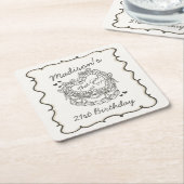 Beige Bow Dat Meisje Hart Coquette Taart Verjaarda Kartonnen Onderzetters (Schuin)