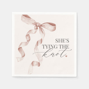 Beige Bow Het vastbinden van de Knoop Vrijgezellen Servet