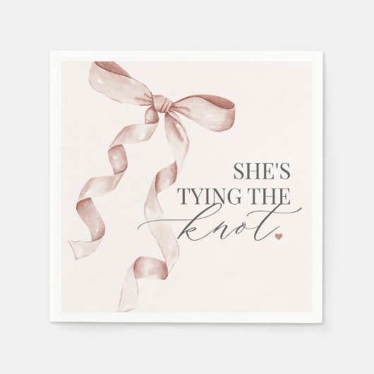 Beige Bow Het vastbinden van de Knoop Vrijgezellen Servet (Voorkant)
