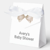 Beige Bow Modern Boho Baby shower Bedankdoosjes (Voorkant)