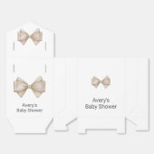 Beige Bow Modern Boho Baby shower Bedankdoosjes (Ongevouwen)