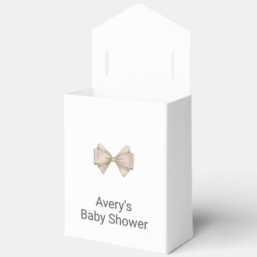 Beige Bow Modern Boho Baby shower Bedankdoosjes (Open)