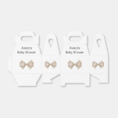 Beige Bow Modern Boho Baby shower Bedankdoosjes (Uitgevouwen)