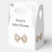 Beige Bow Modern Boho Baby shower Bedankdoosjes (Geopend)